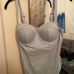 Busty Light Blue/Teal Body Suit